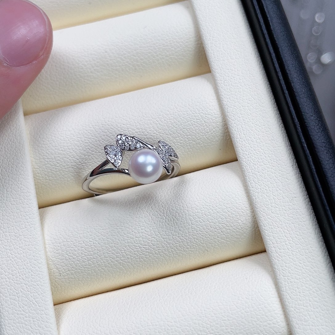 海水珍珠戒指银S925镶嵌