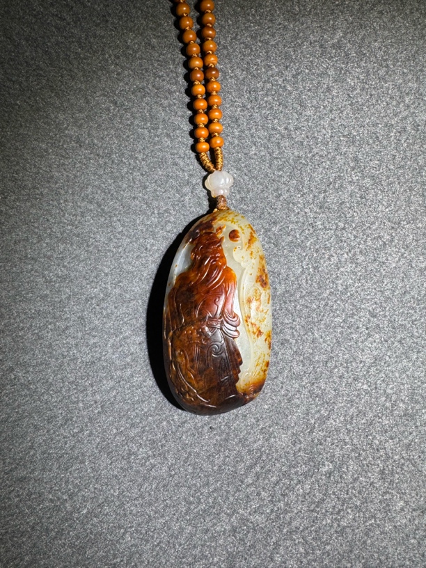 和田玉精品关公挂件