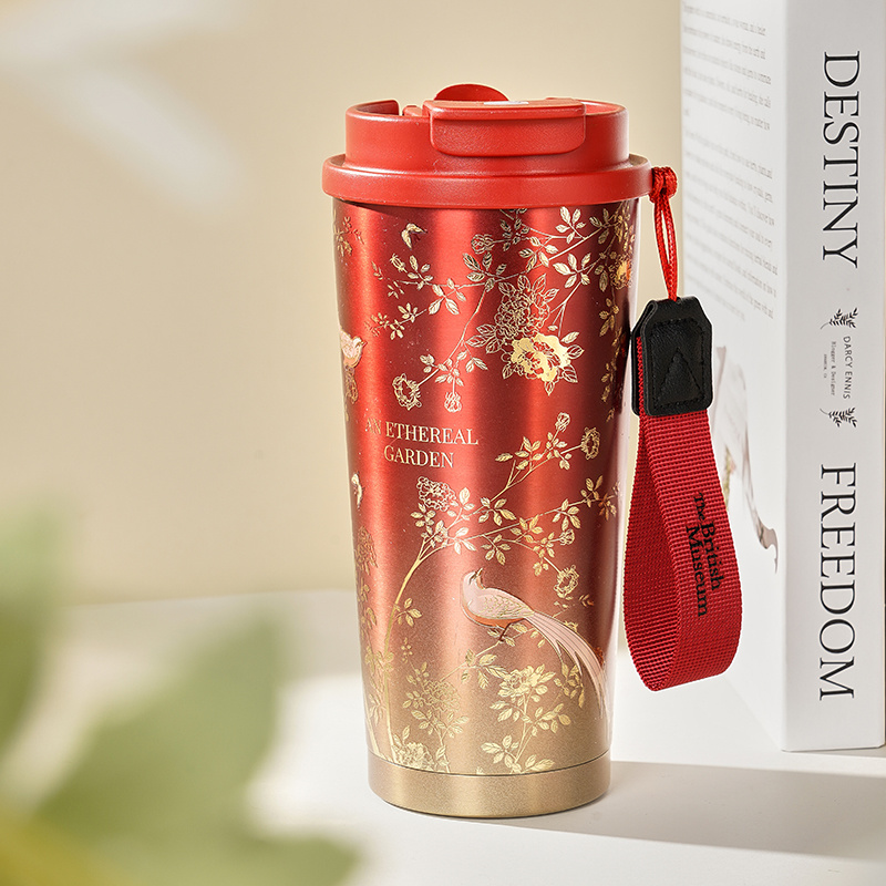 【好礼物 物兮物】大英博物馆鹊鸣金枝/神奈川冲浪里便携保温杯咖啡