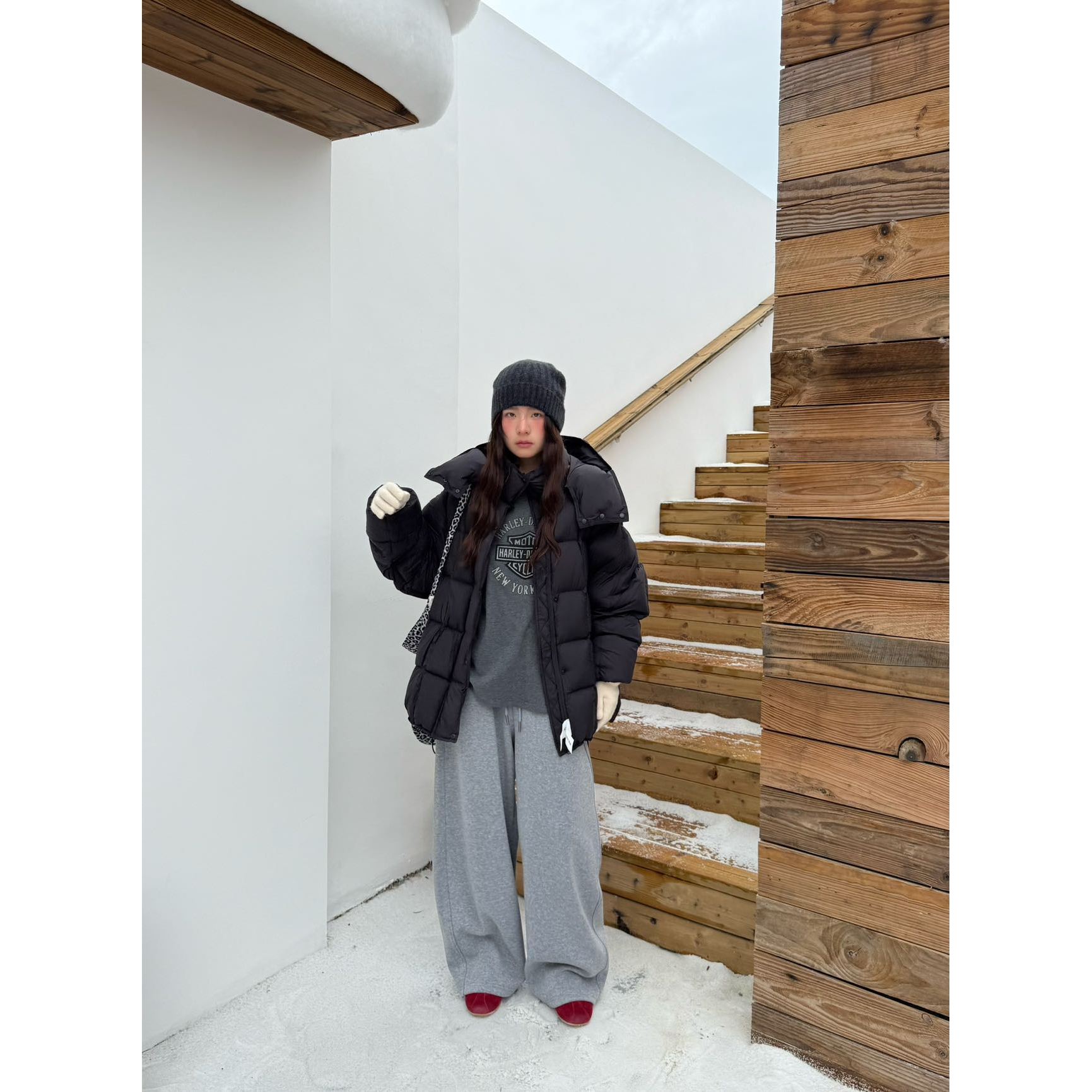 J-16020#UPONE#韩90白鸭绒连帽一手长羽绒服（充绒量235-245）（福利