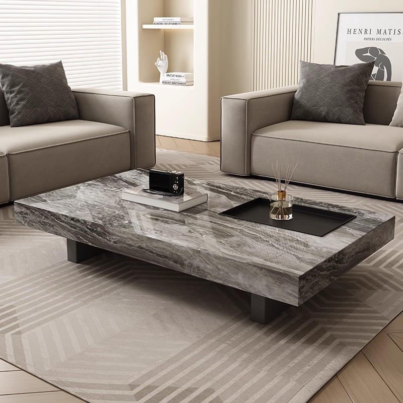 意式极简岩板茶几轻奢现代简约长方形高级客厅家用小户型2025新款