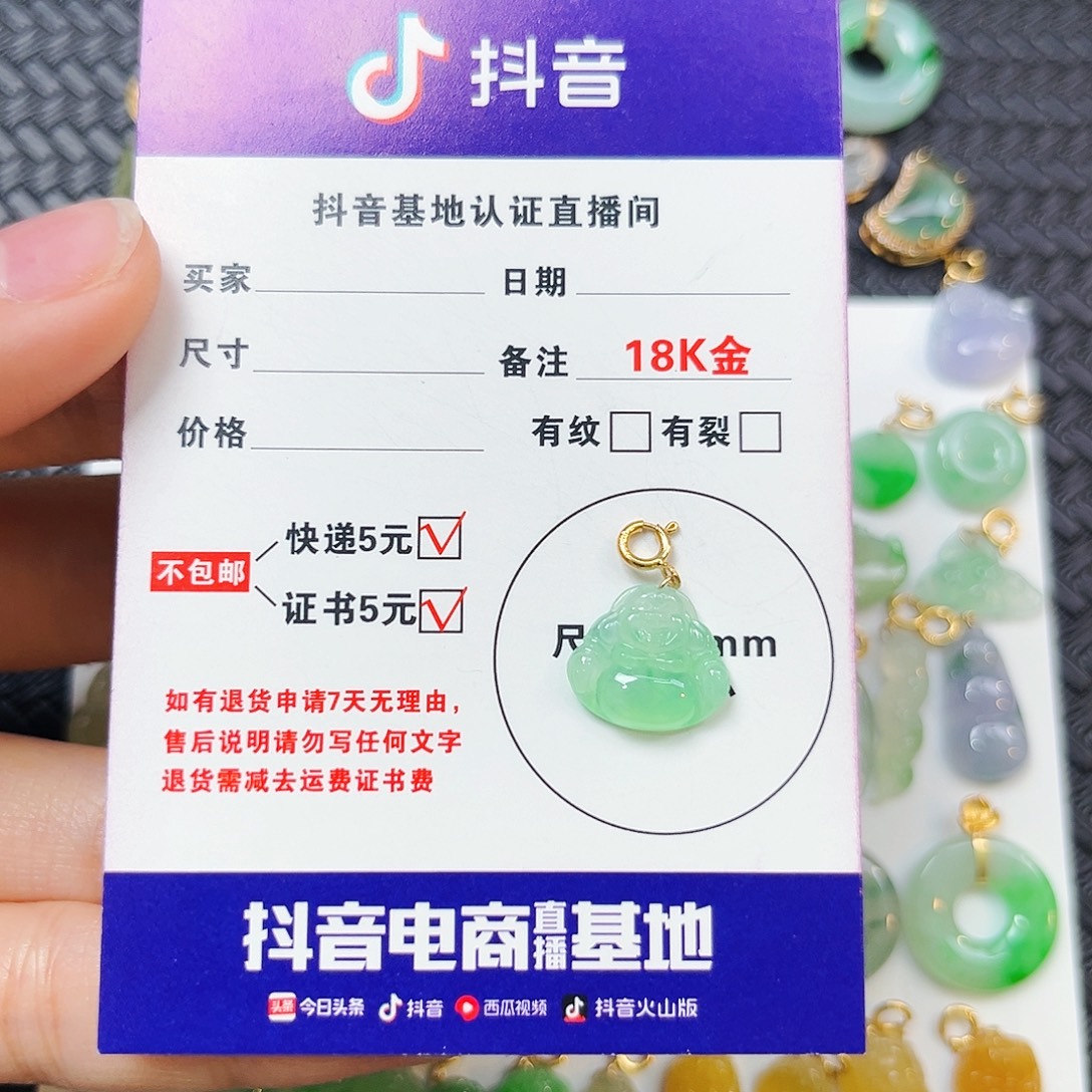 p***潘翡翠18K金镶嵌颈饰