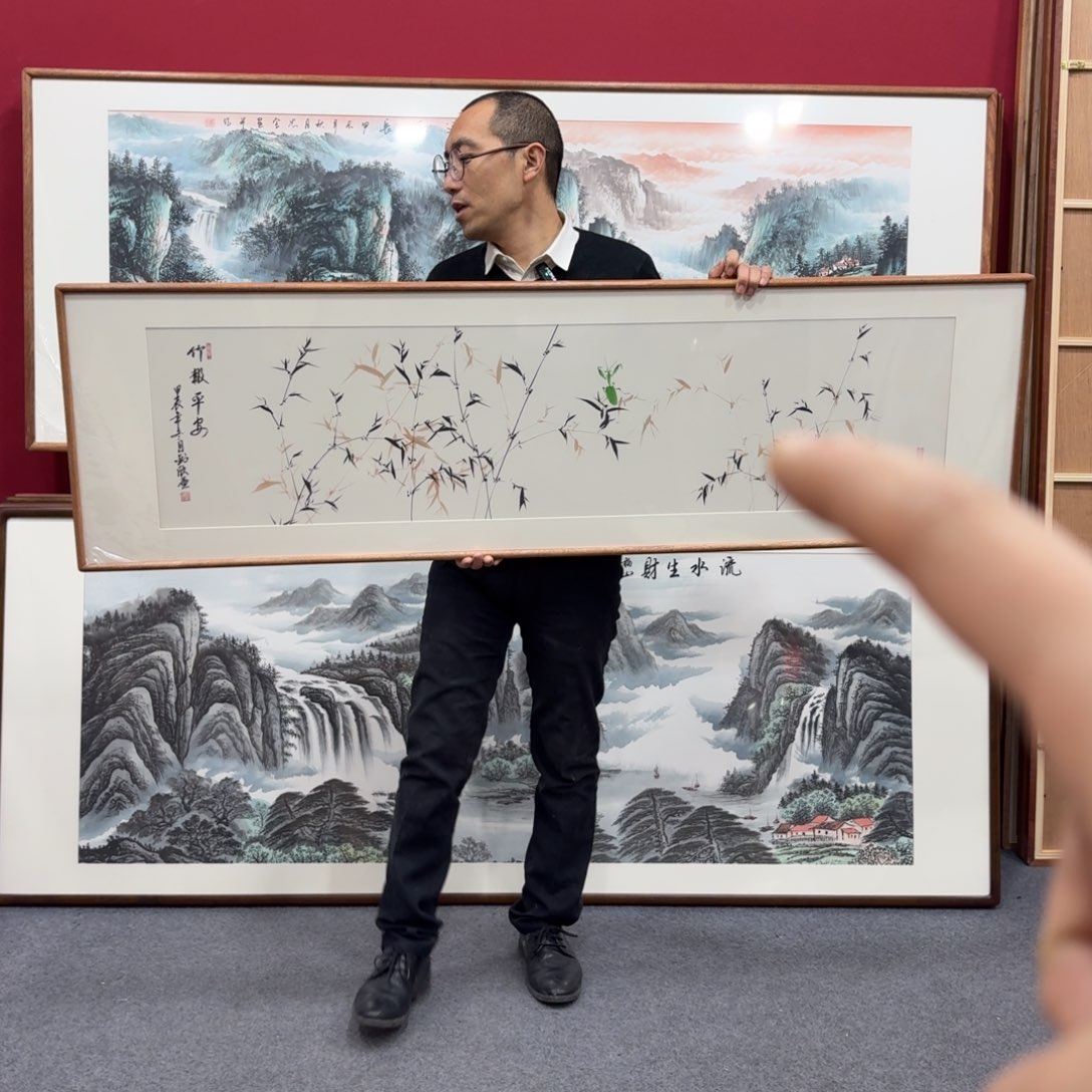 国画带框绘画160/45尺寸