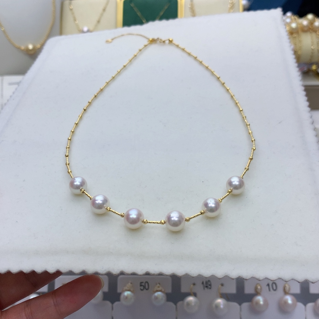 海水珍珠18K金镶嵌项链