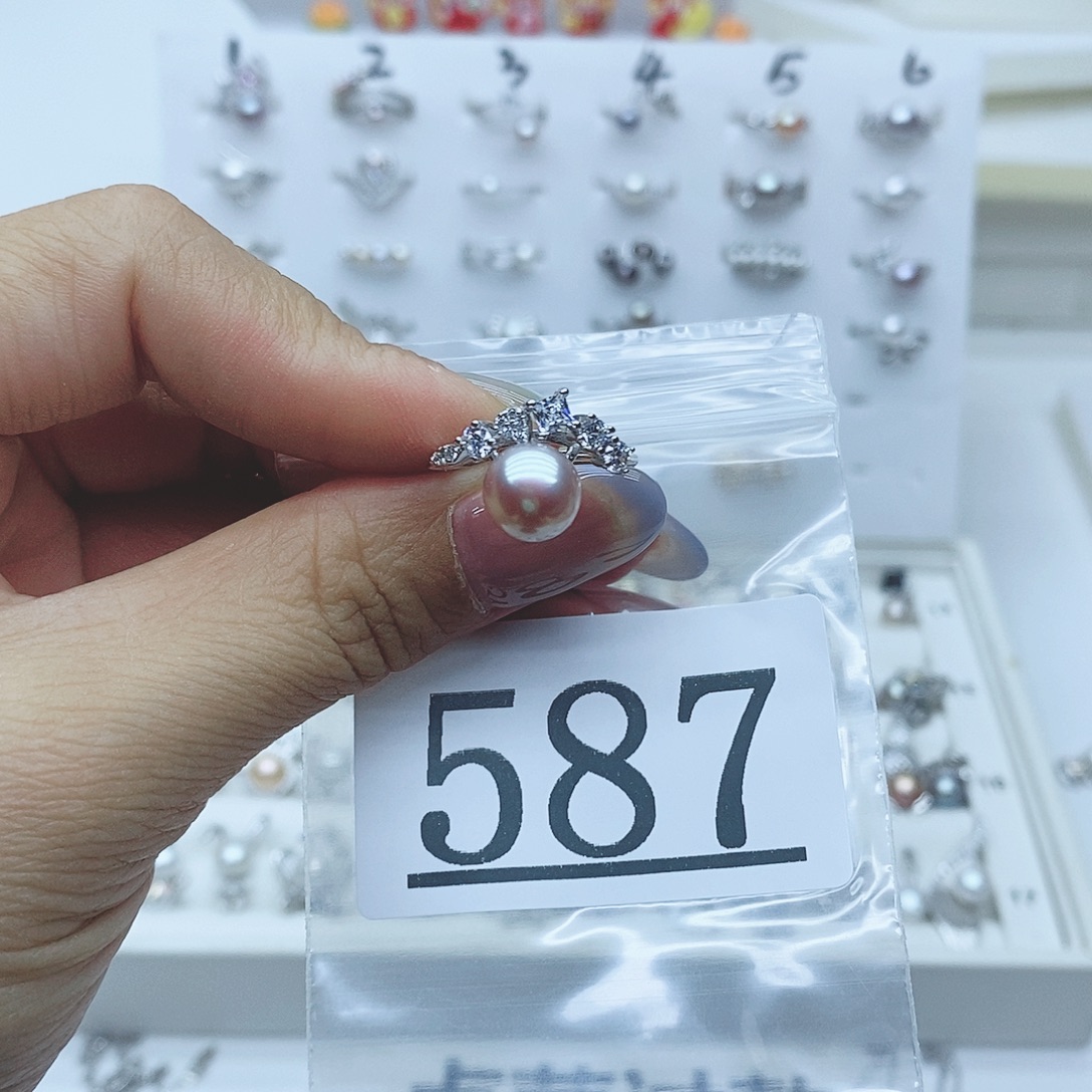 用***0珠宝奇石淡水珍珠银S925镶嵌587