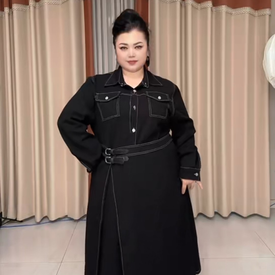 女装大码显瘦遮肉牛仔裙