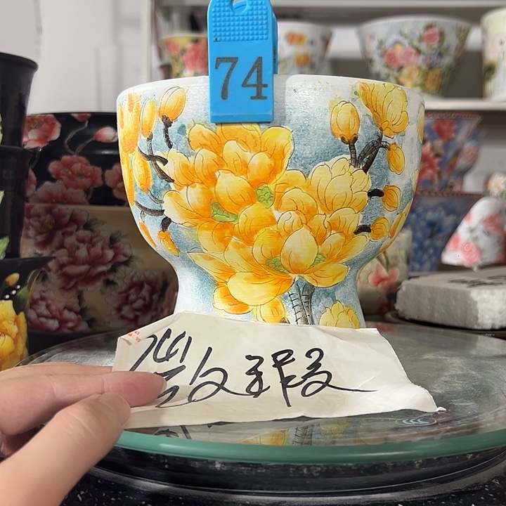 景德镇幸运花盆手绘韩式花盆