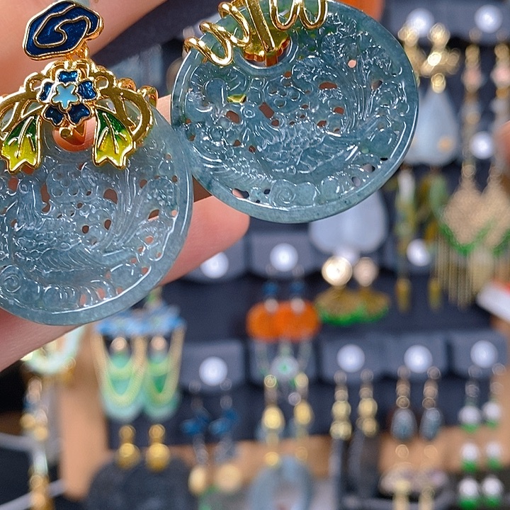 翡翠未镶嵌耳饰翡翠