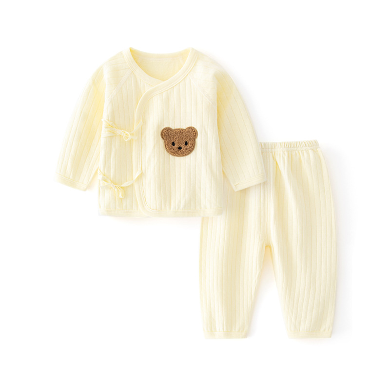 婴儿内衣套装纯棉提花无骨睡衣秋衣秋裤新生儿衣服男女宝宝和尚服