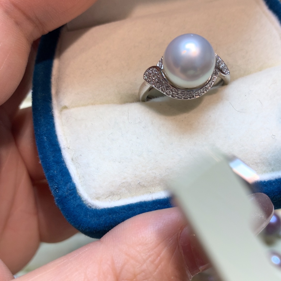 海水珍珠戒指银S925镶嵌