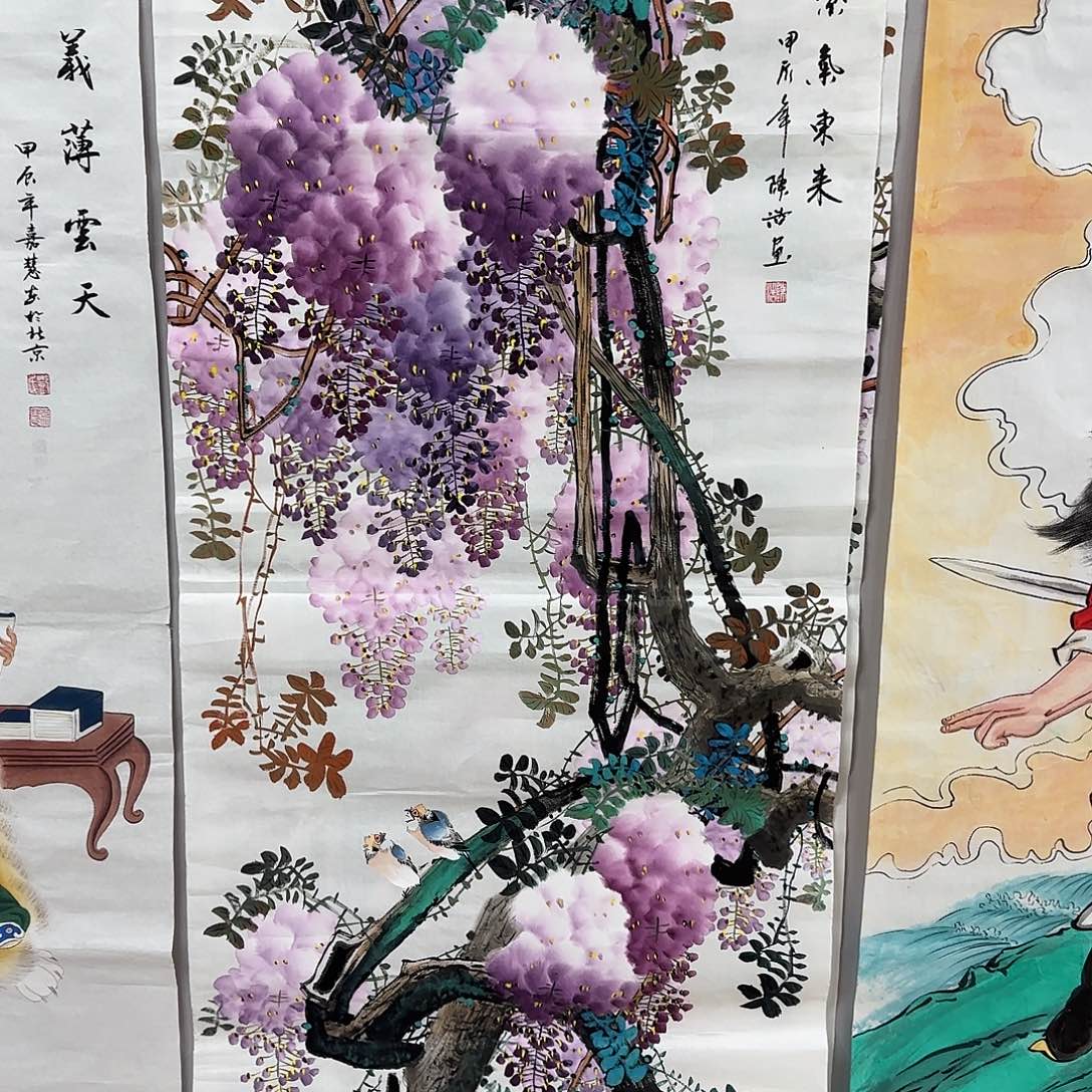 国画尺寸70X138手绘作品