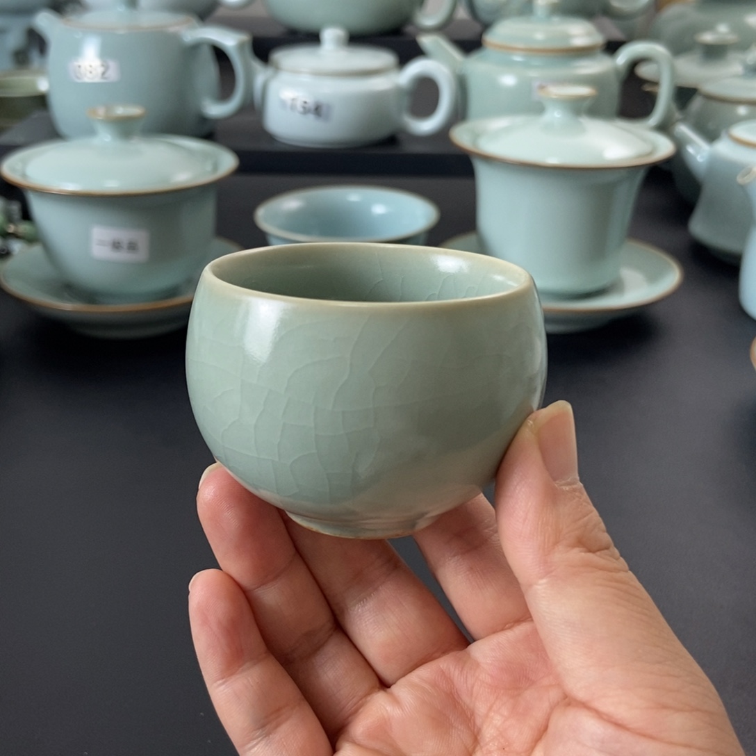壶仿古釉水龙蛋杯