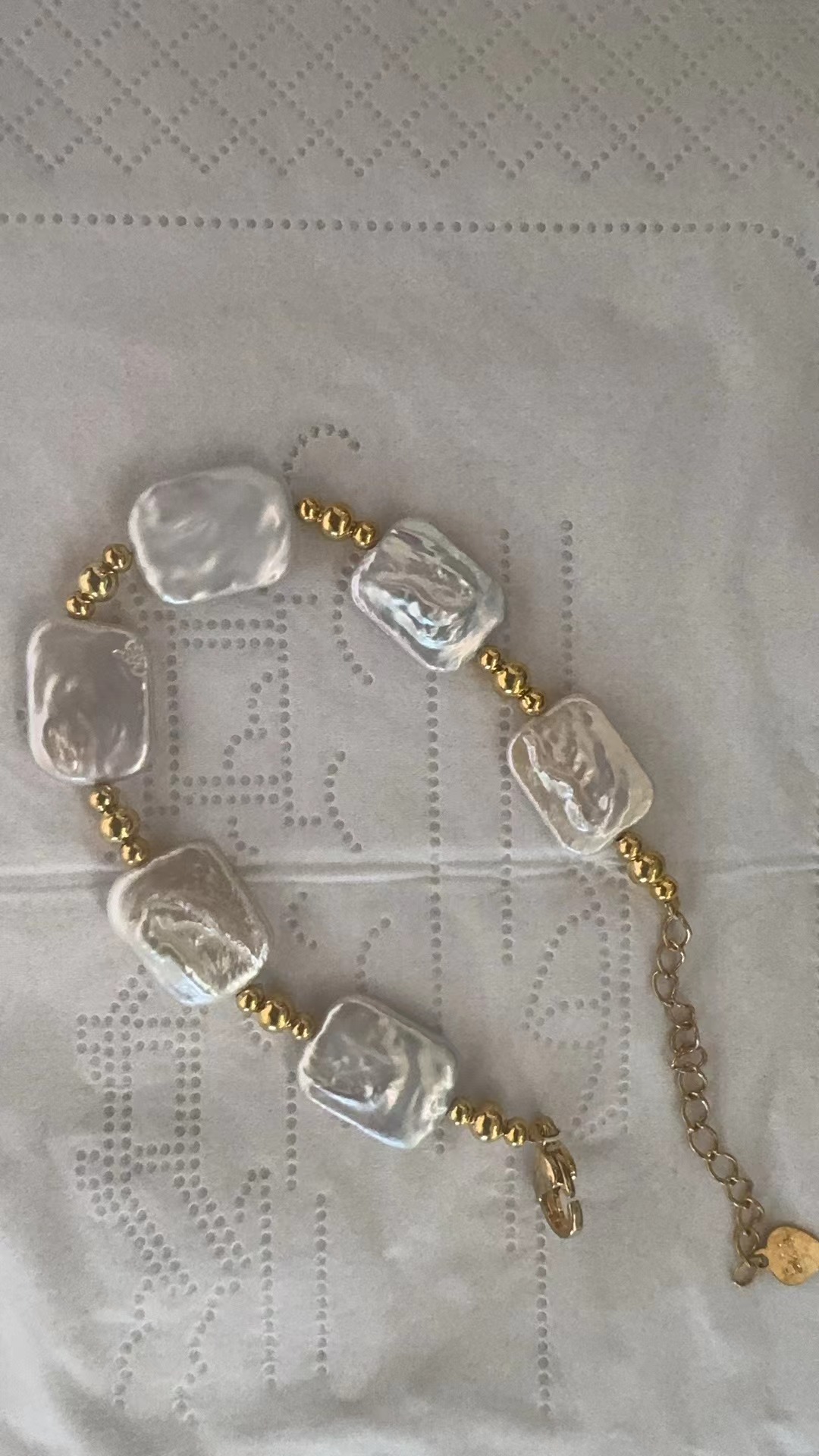 天然方糖巴洛克手链  加延长链 可以调节长短