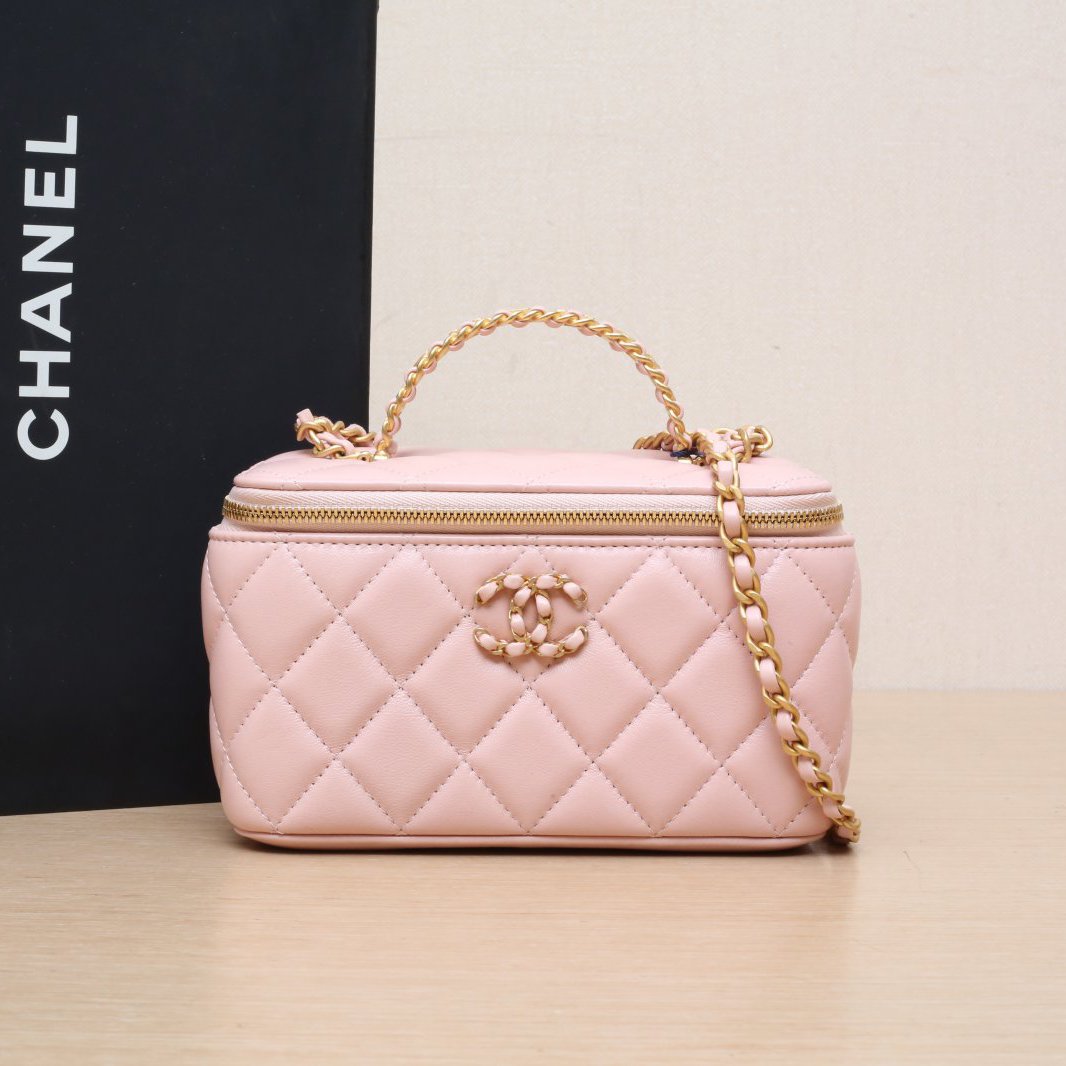99新 Chanel/香奈儿 【娇】镭射标手提长盒子化妆包 P225582285