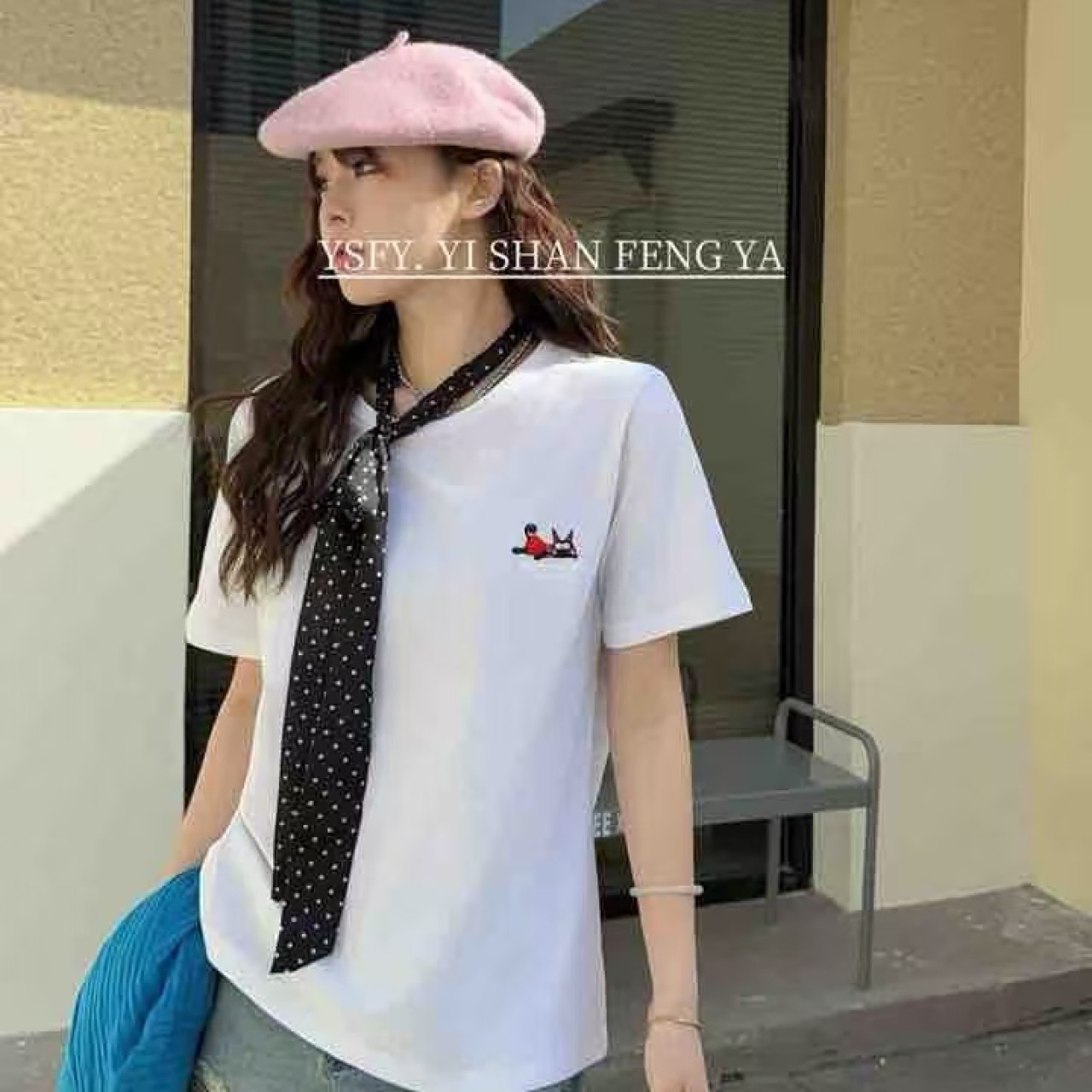 7359女款休闲百搭短袖小白T恤