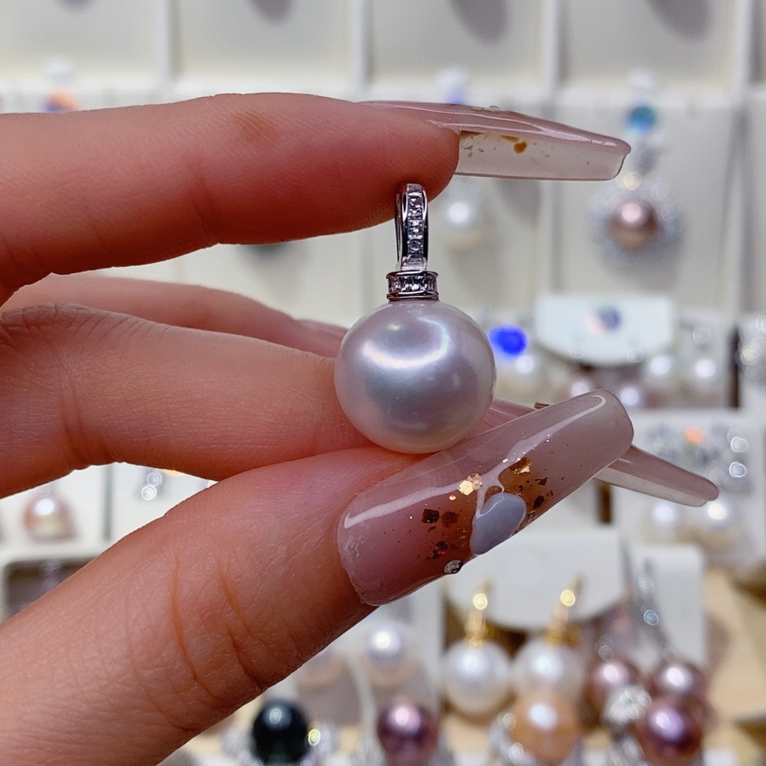 风***.淡水珍珠银S925镶嵌吊坠(赠链)14➕