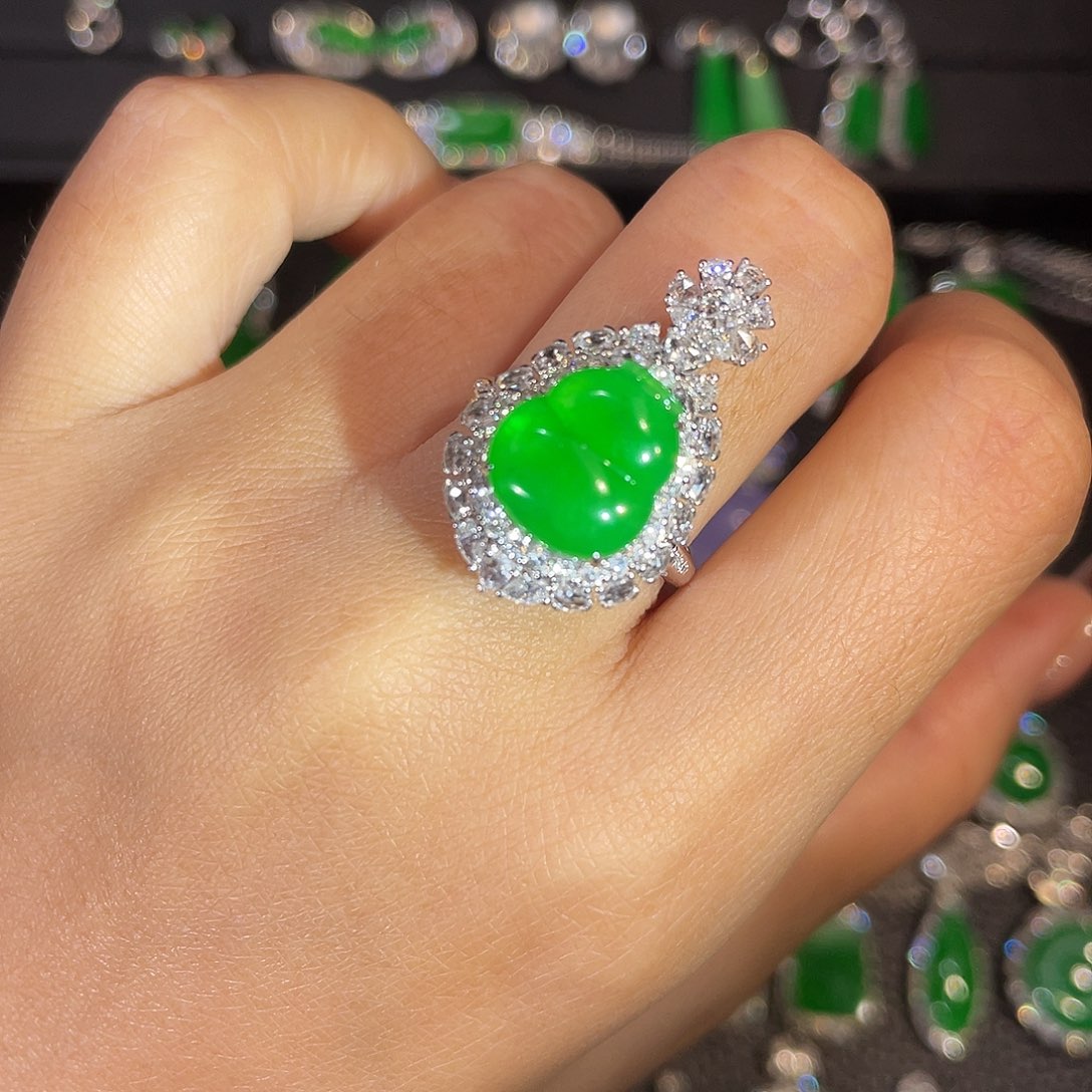 翡翠18K金镶嵌吊坠(不含链)葫芦两用款