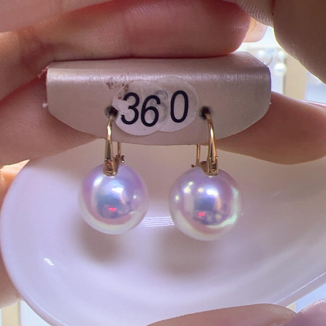 淡水珍珠耳饰18K金镶嵌