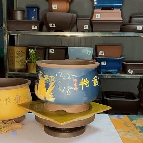 红陶宜兴紫砂花盆