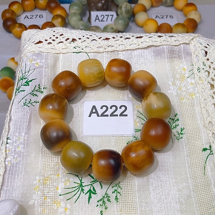 菩提根/象牙果手串干磨桶珠23mm（微瑕）