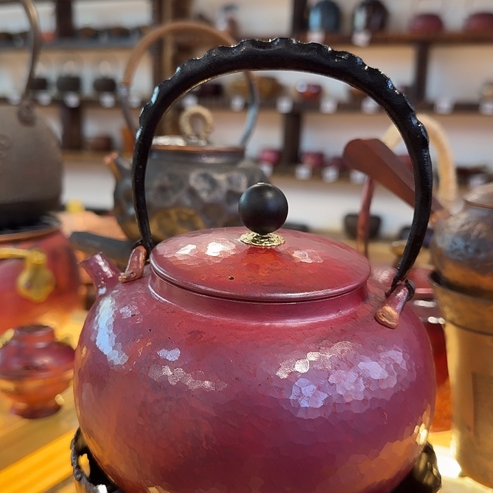 紫铜手工制作烧水壶