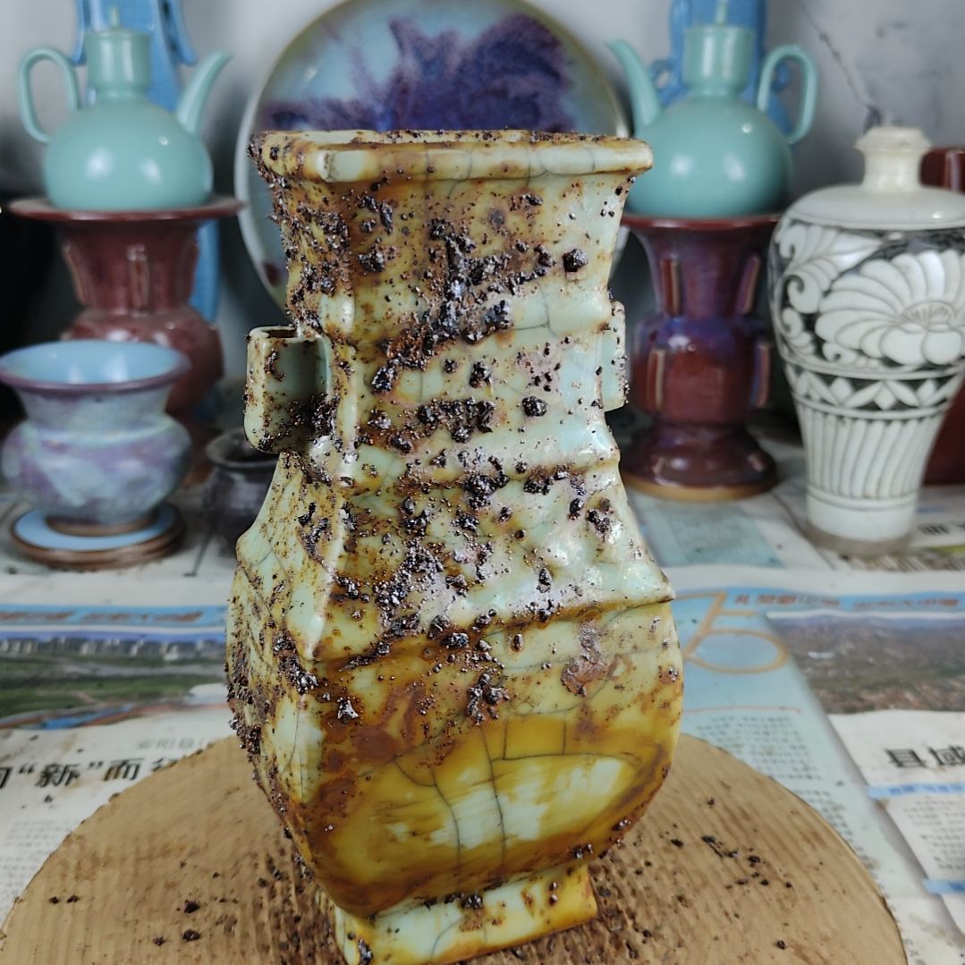 瓷片自选器型官窑生锈瓷