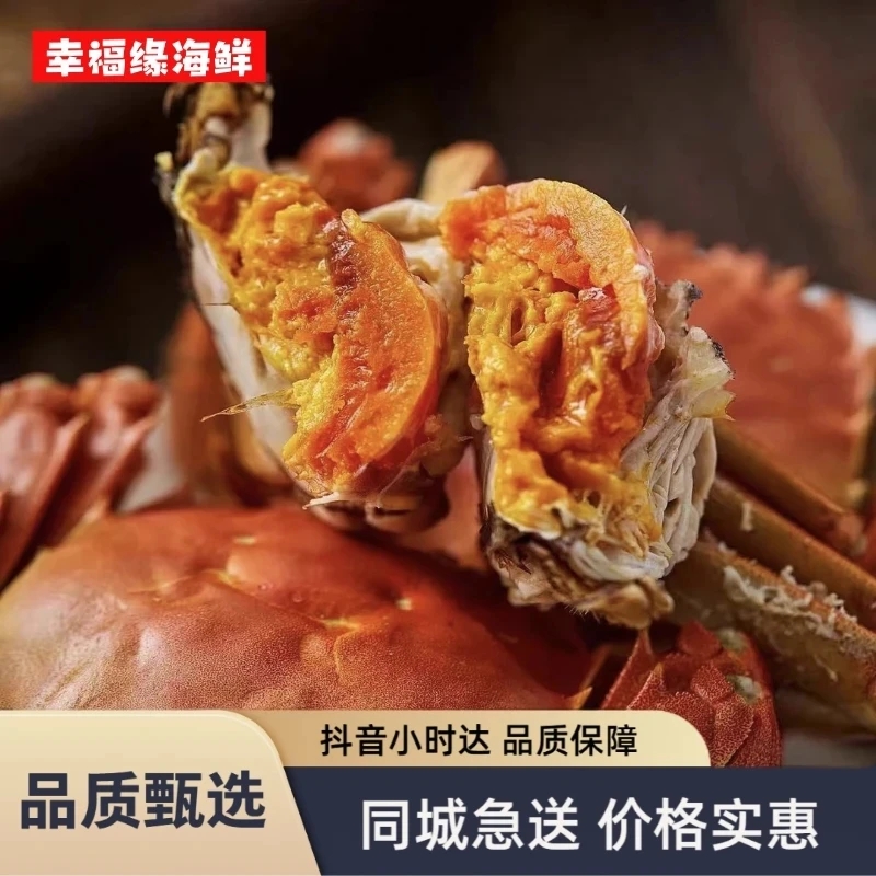 【6.0-5.7两】鲜活大闸蟹 公母任选 北京同城小时达 4只-10只
