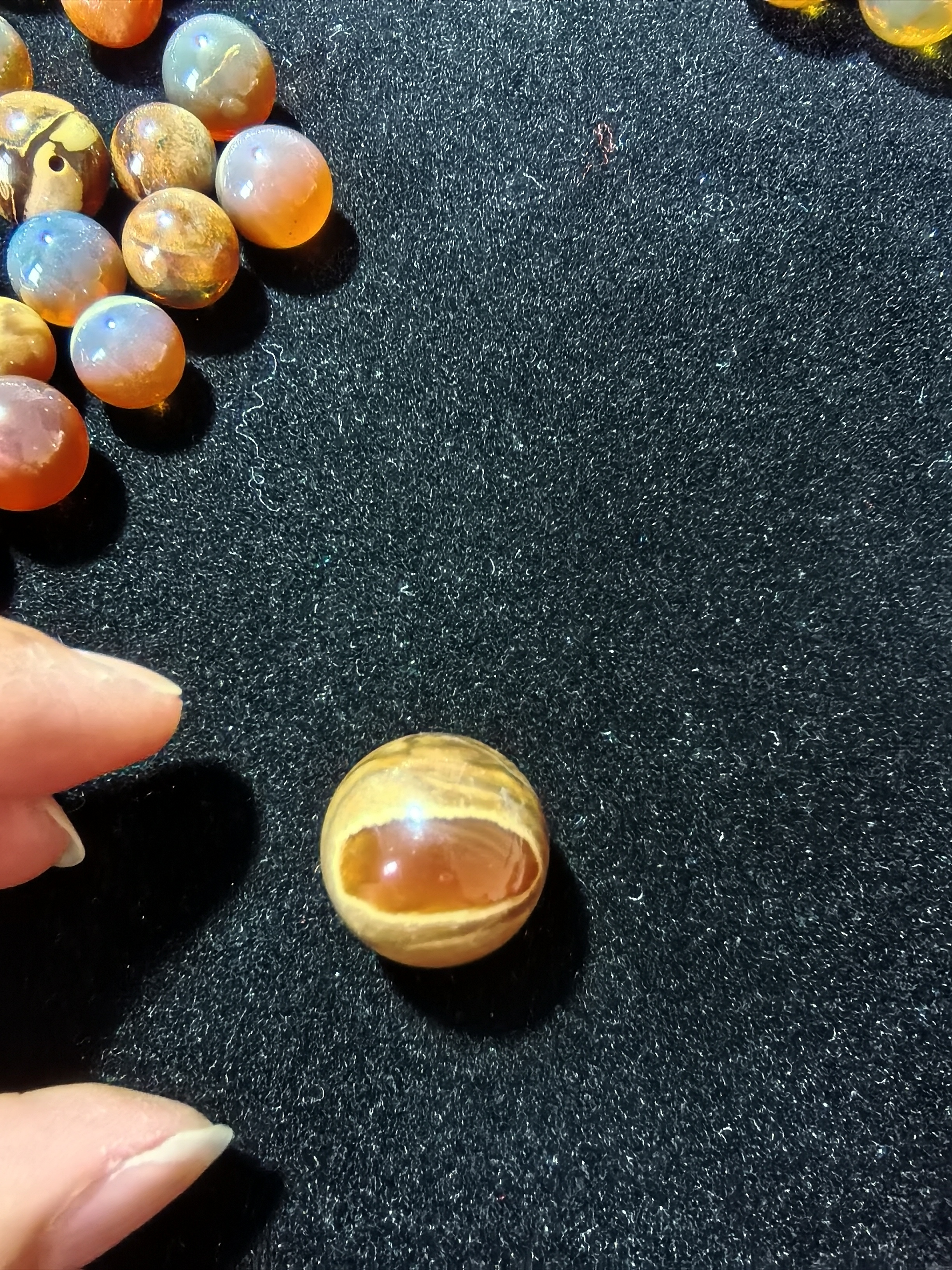 缅甸琥珀特色天眼溶洞单珠19.5mm