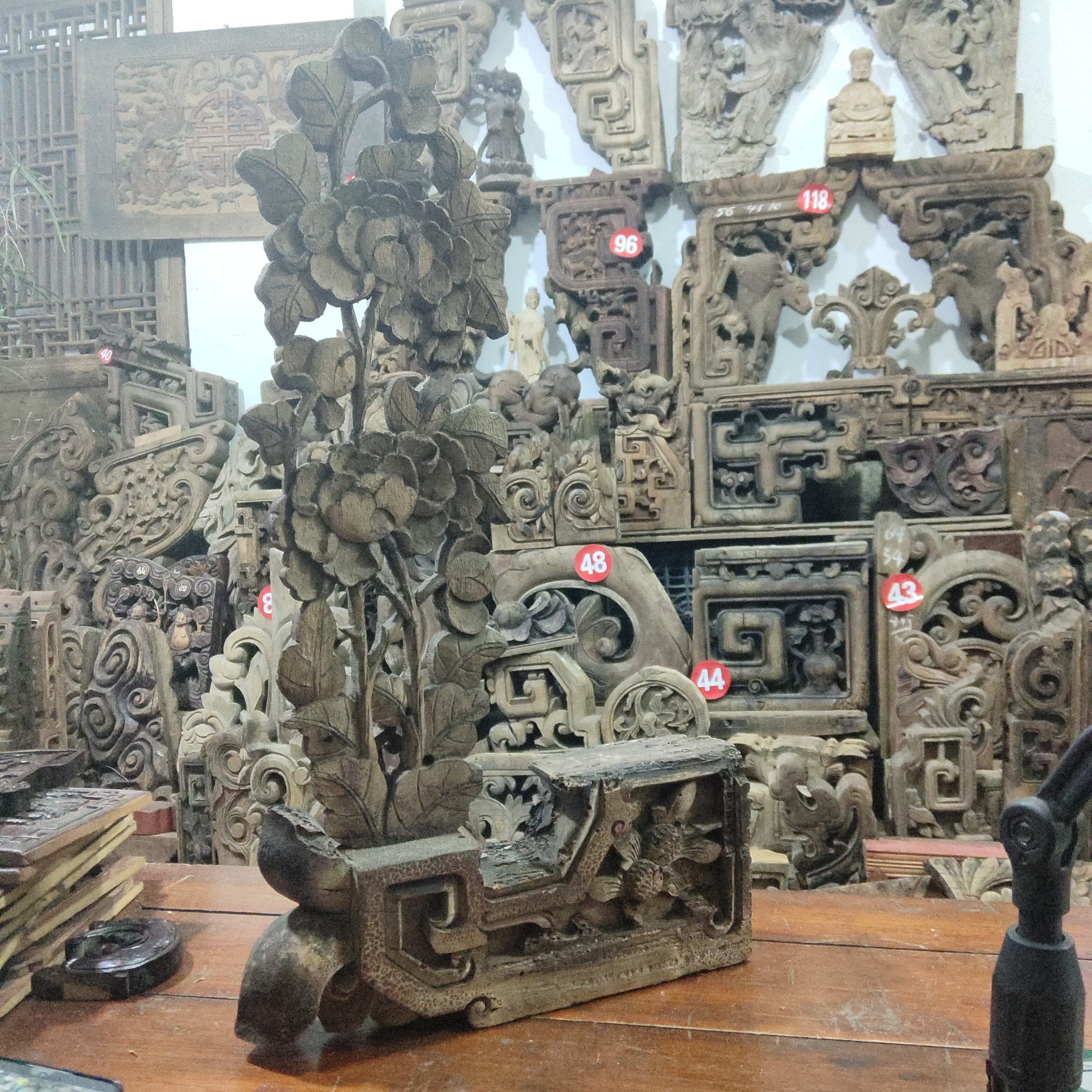 老物件老木雕老花板