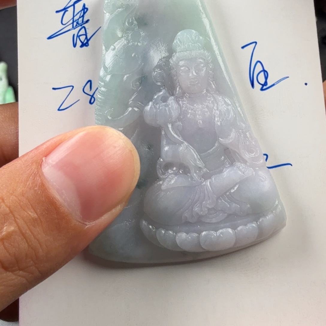 定制翡翠未镶嵌普贤菩萨 毛货定制