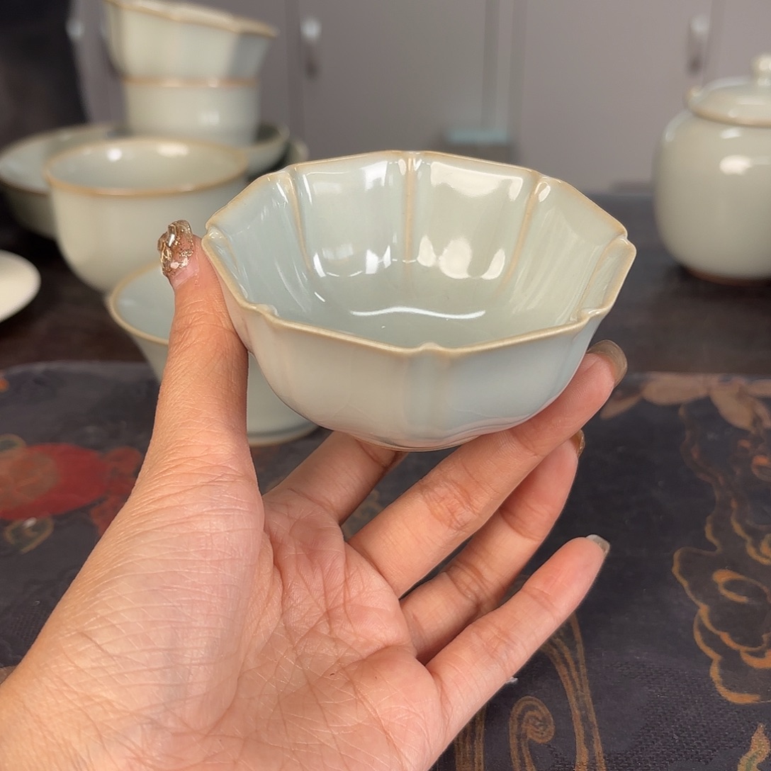 龙泉云间青瓷小米茶器