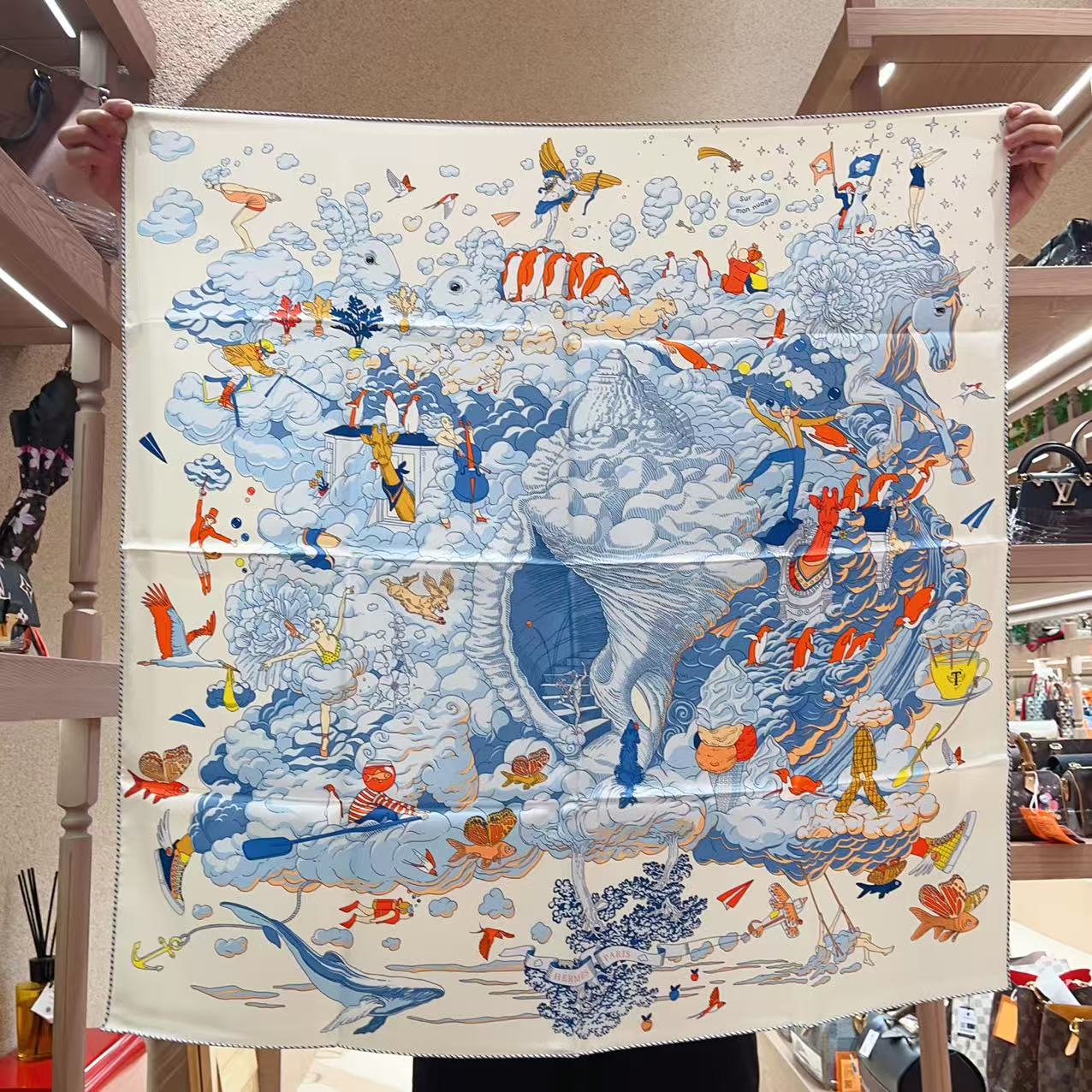 未使用 Hermes/爱马仕 爱马仕/Hermes 云间万象丝巾 尺寸90*90