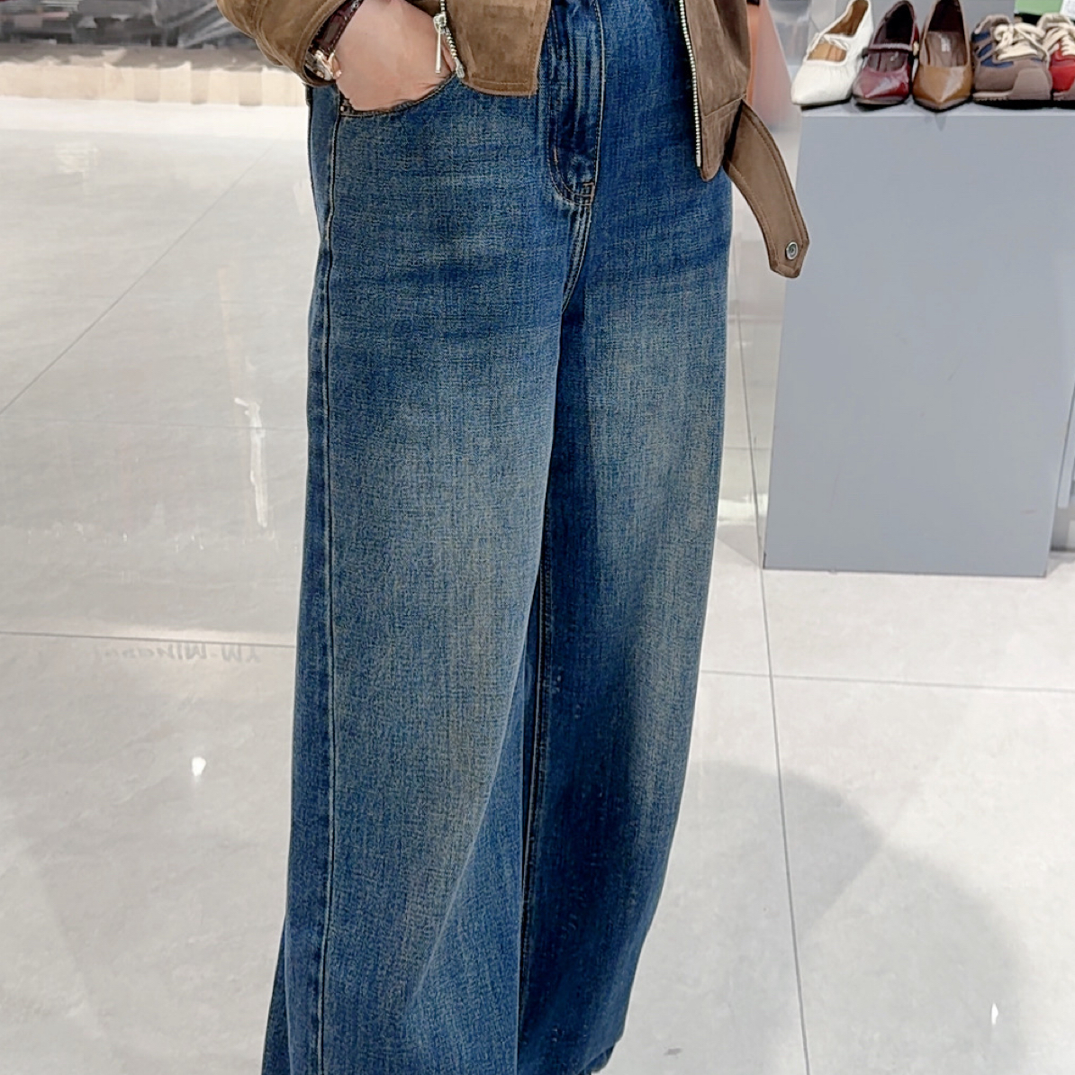 夏季显瘦高腰直筒百搭时尚复古牛仔裤