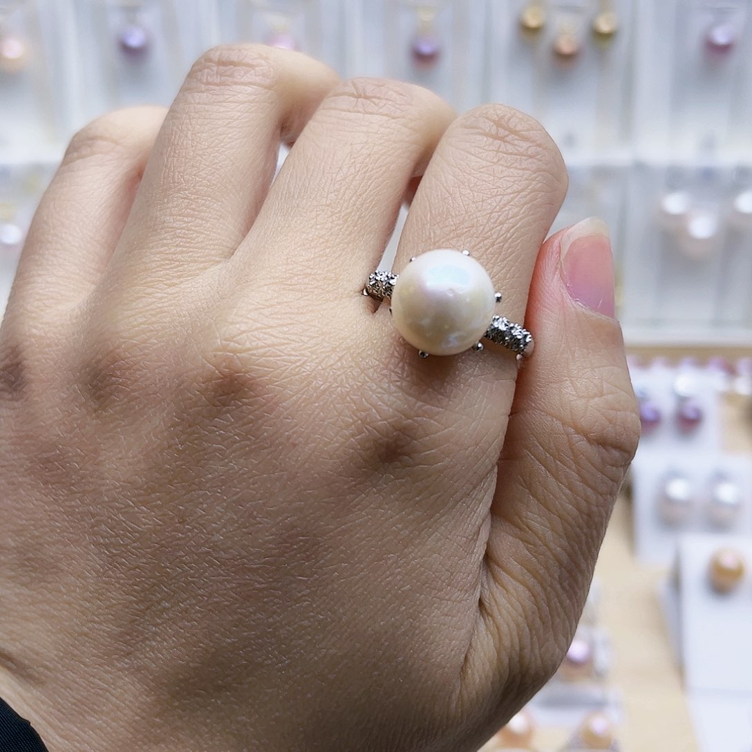 淡水珍珠戒指合金