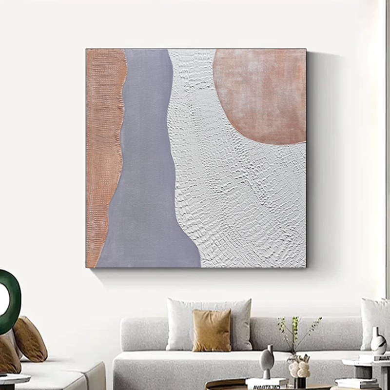 手绘油画立体肌理画简约抽象油画客厅玄关装饰画手工轻奢卧室挂画