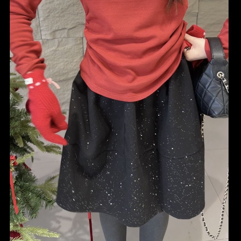 31529复古亮片半身裙