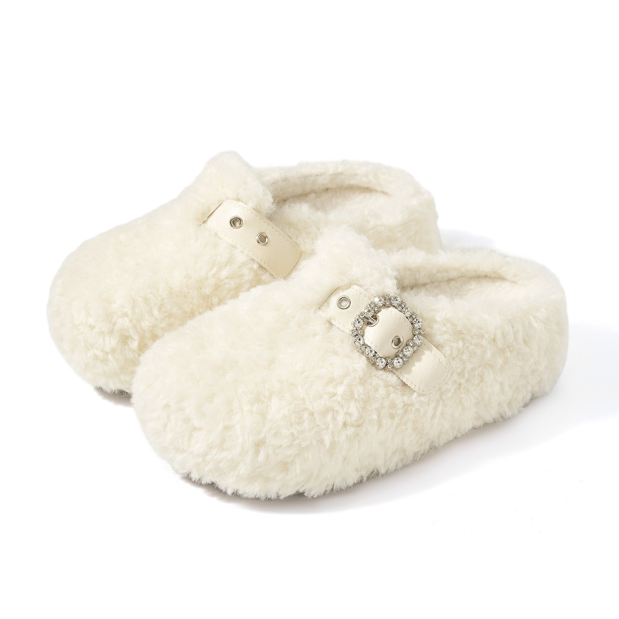 【增高6CM】外穿~水钻毛毛厚底博肯女鞋