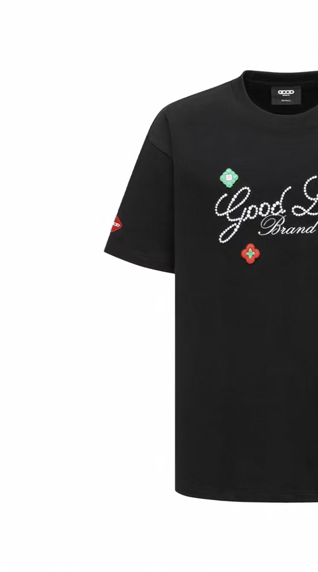 小花good love立体刺绣轻奢短袖 男女同款
