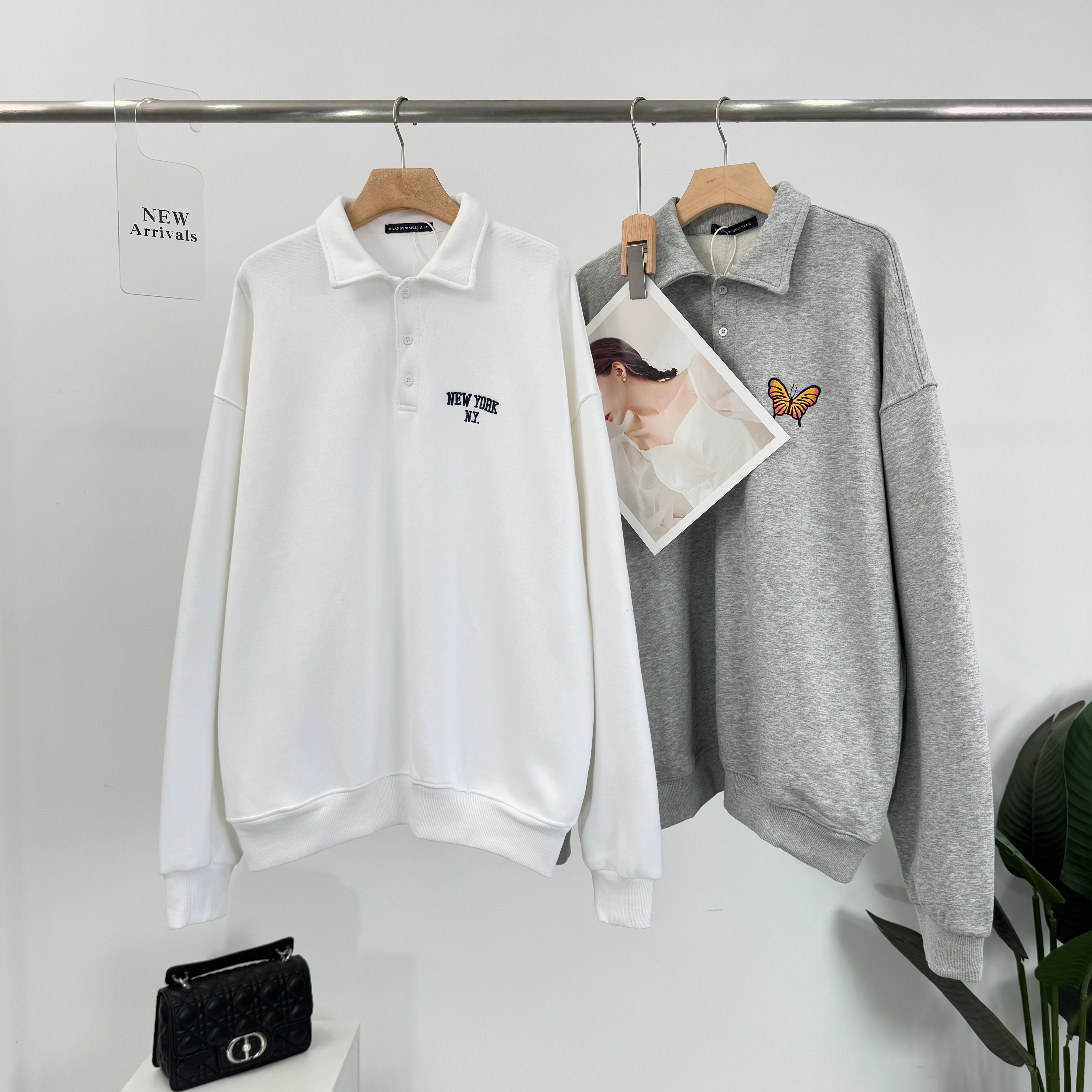 B633新款时尚舒适加薄绒POLO翻领简约百棉长袖卫衣春秋百搭