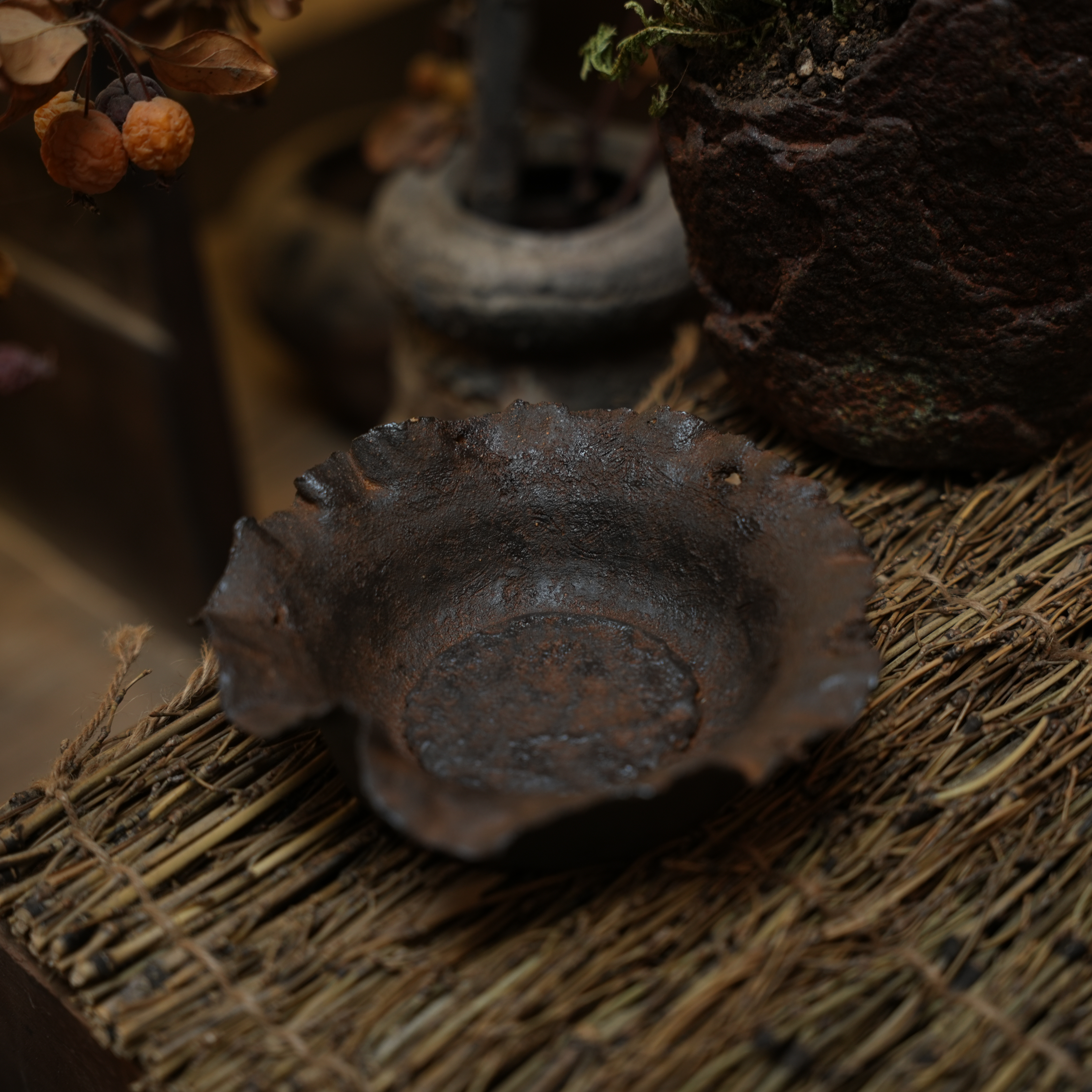 【柿间浅憩】全手工*壶承*直径15左右