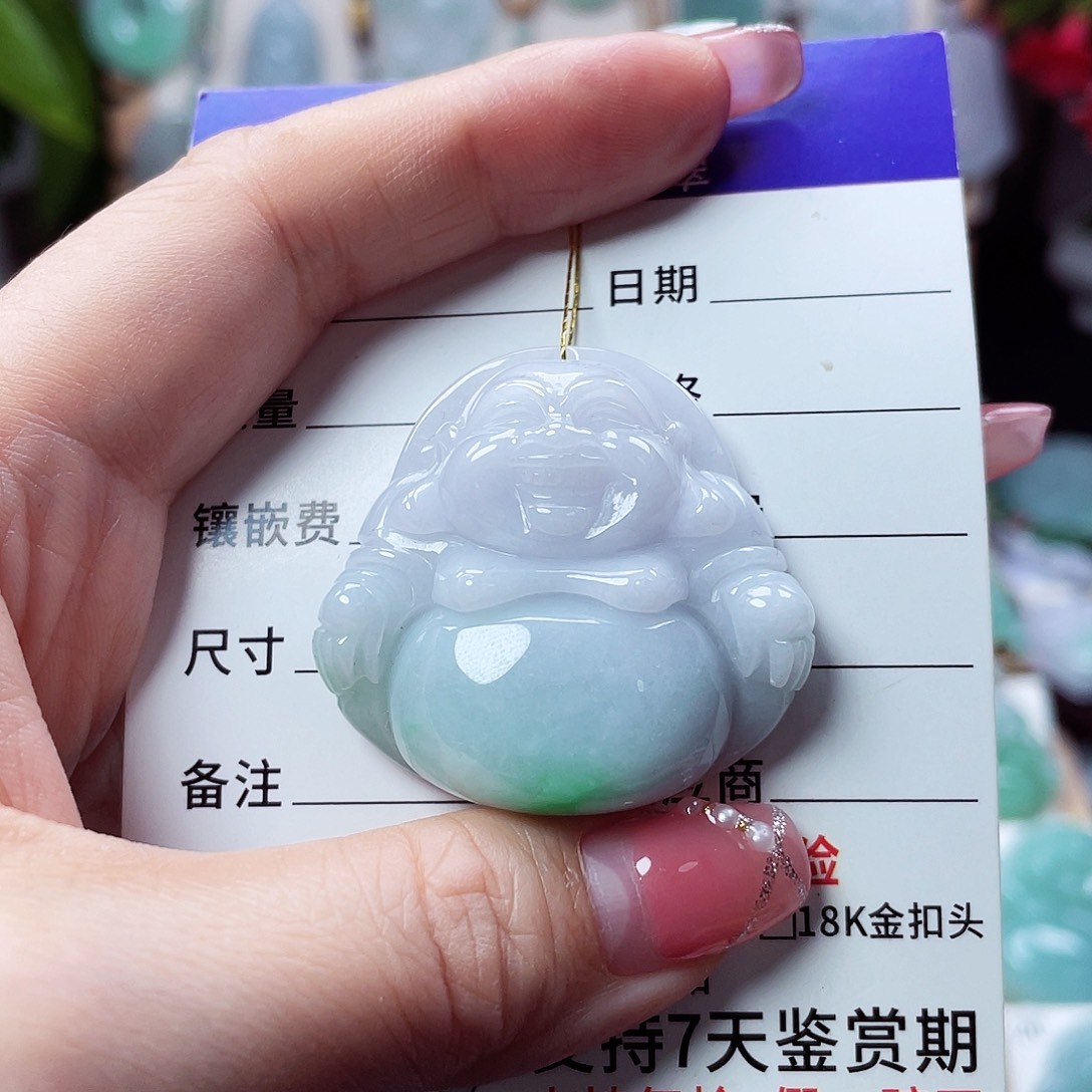 翡翠未镶嵌颈饰佛公17