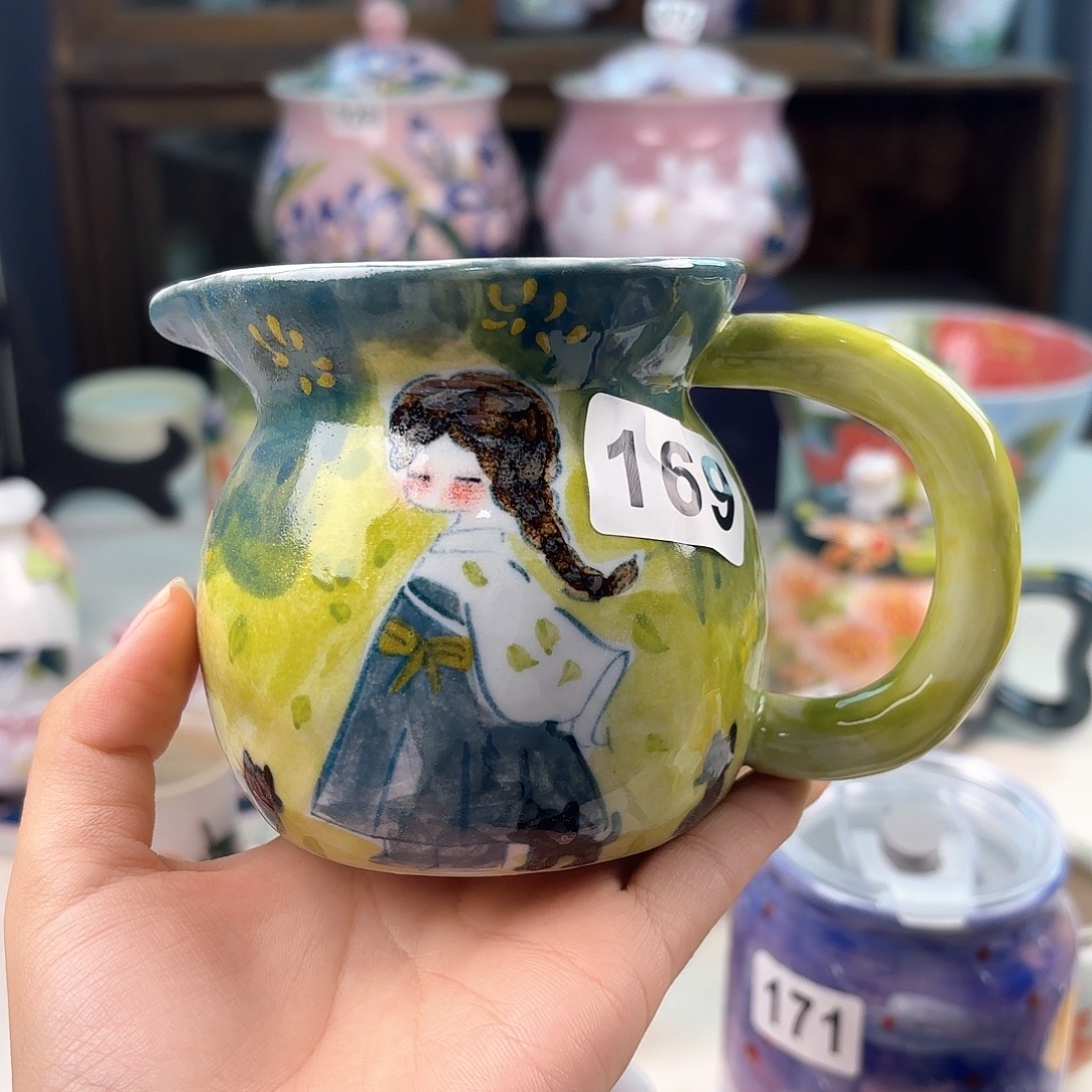 A***乔景德镇手绘高温釉下彩陶瓷茶具