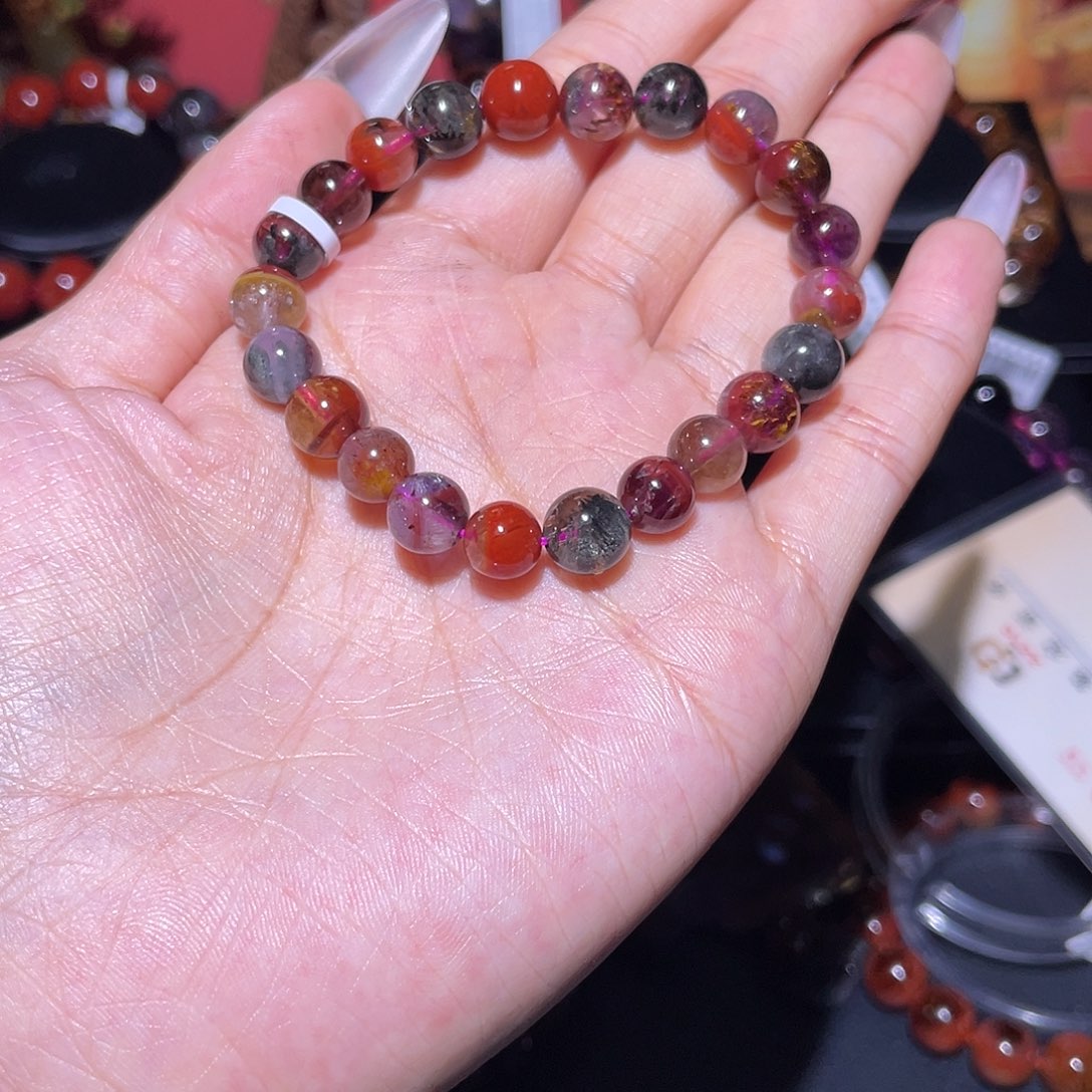 水晶极光多宝8mm未镶嵌咖****妈极光多宝