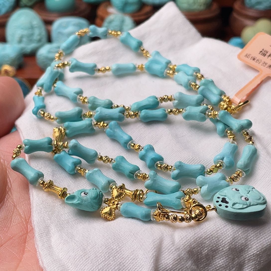 绿松石珠宝奇石18K金镶嵌