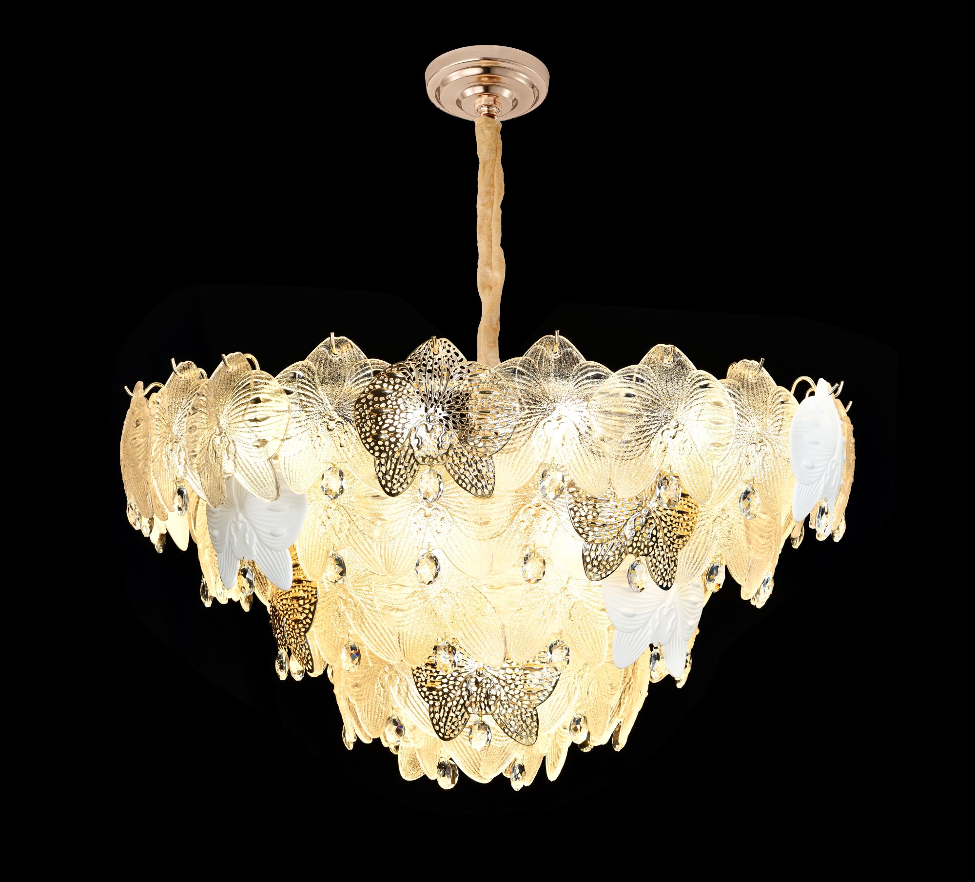 2025年花仙子系列现代简约大气客厅灯轻奢创意美式法式吊灯套餐