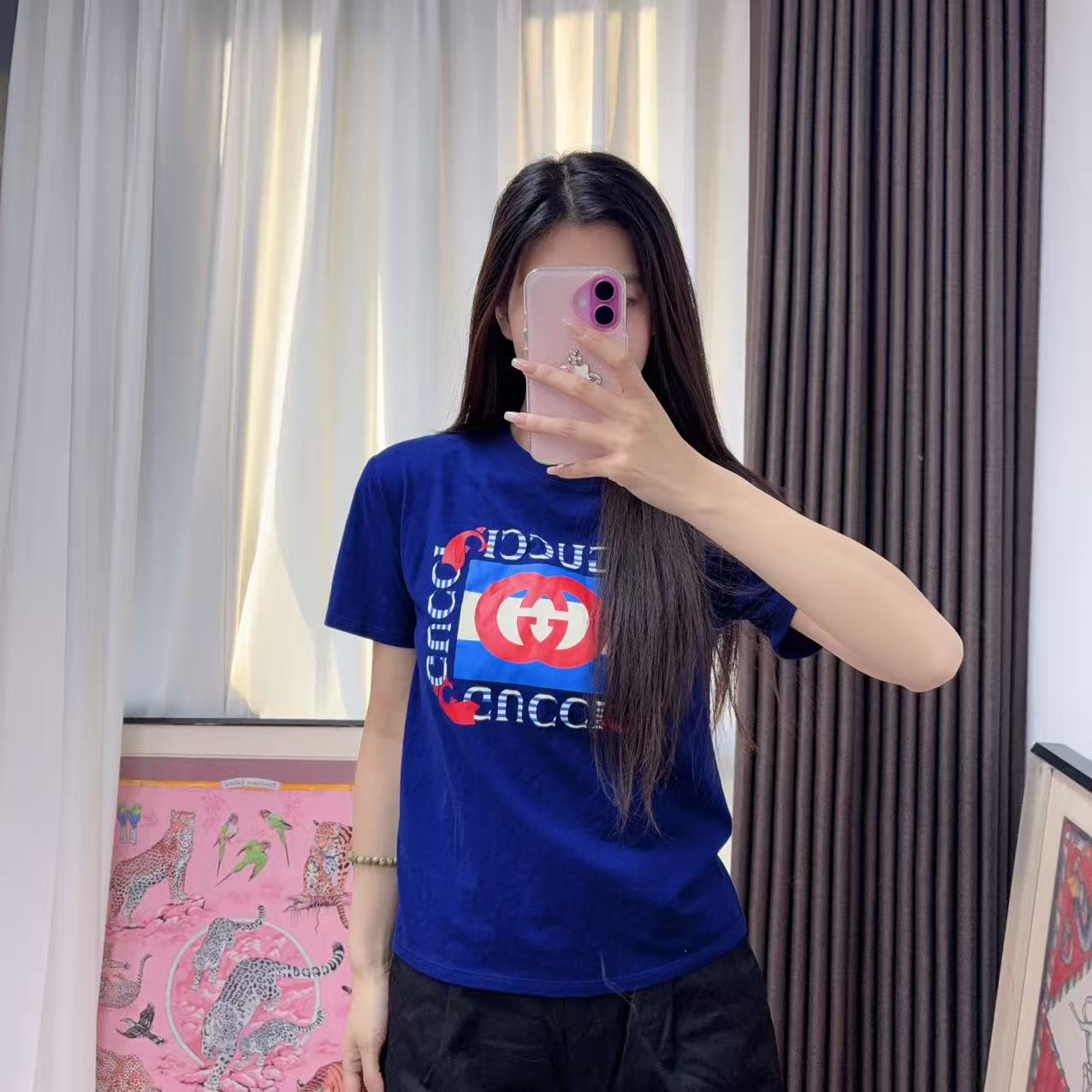 95新 GUCCI/古驰 麦殿/蓝色T恤/251206LYSAB36