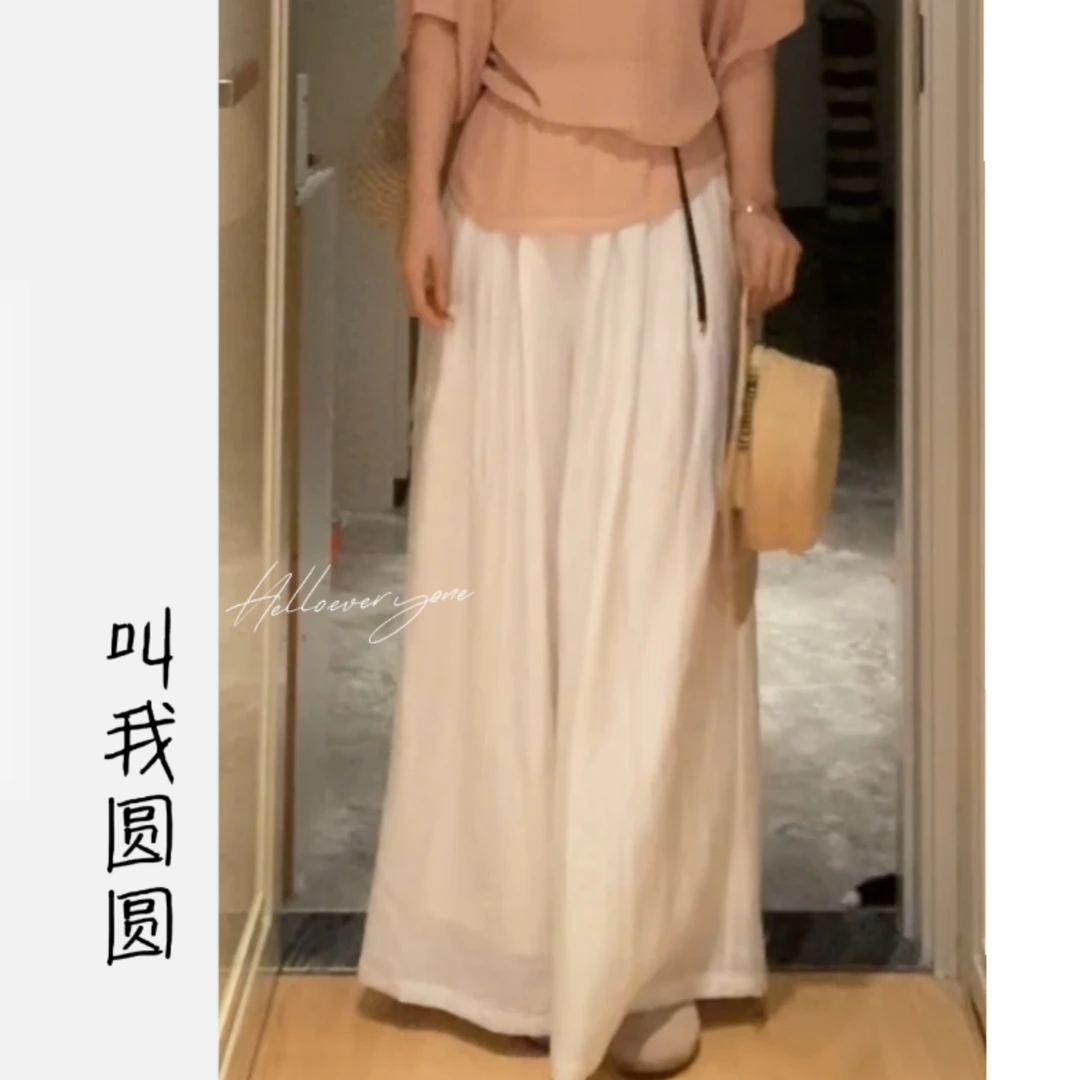 圆圆 【琉璃裤】显贵夏季显瘦休闲百搭文艺垂顺阔腿裤 YY 10918