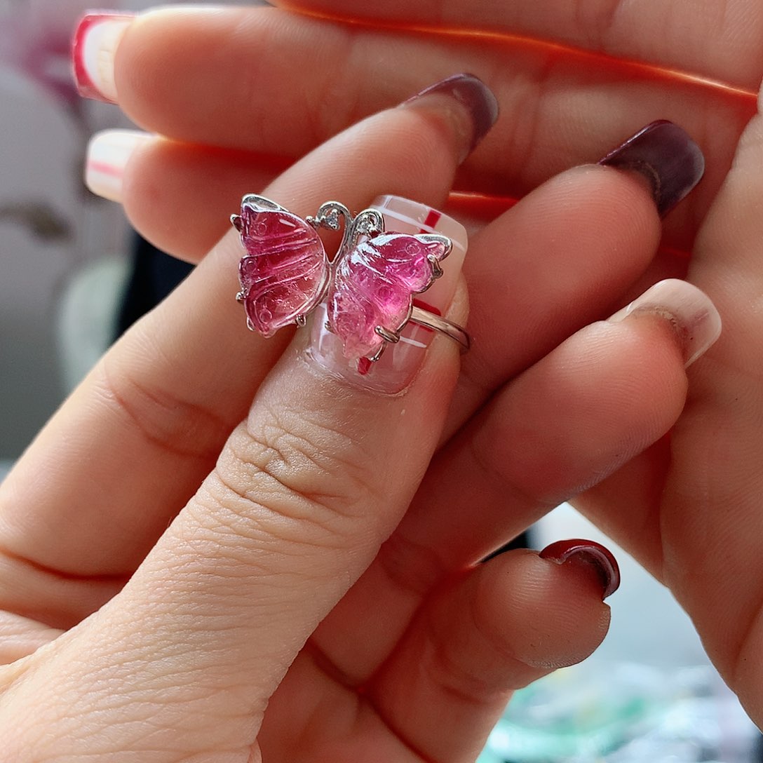 【闪购商品】碧玺戒指银S925镶嵌，