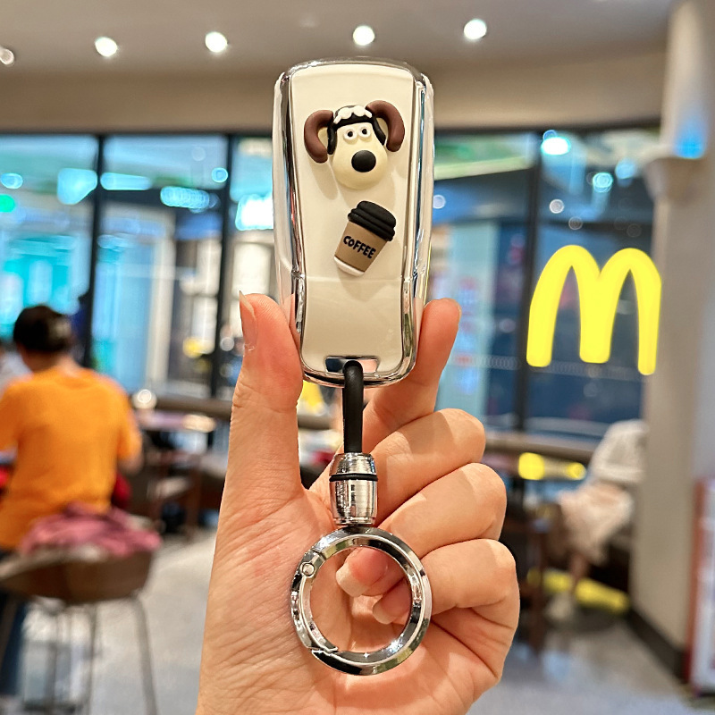 适用奥迪A4L全包TPU钥匙套立体卡通A3/Q3/A6L/A6/Q5L保护壳包扣