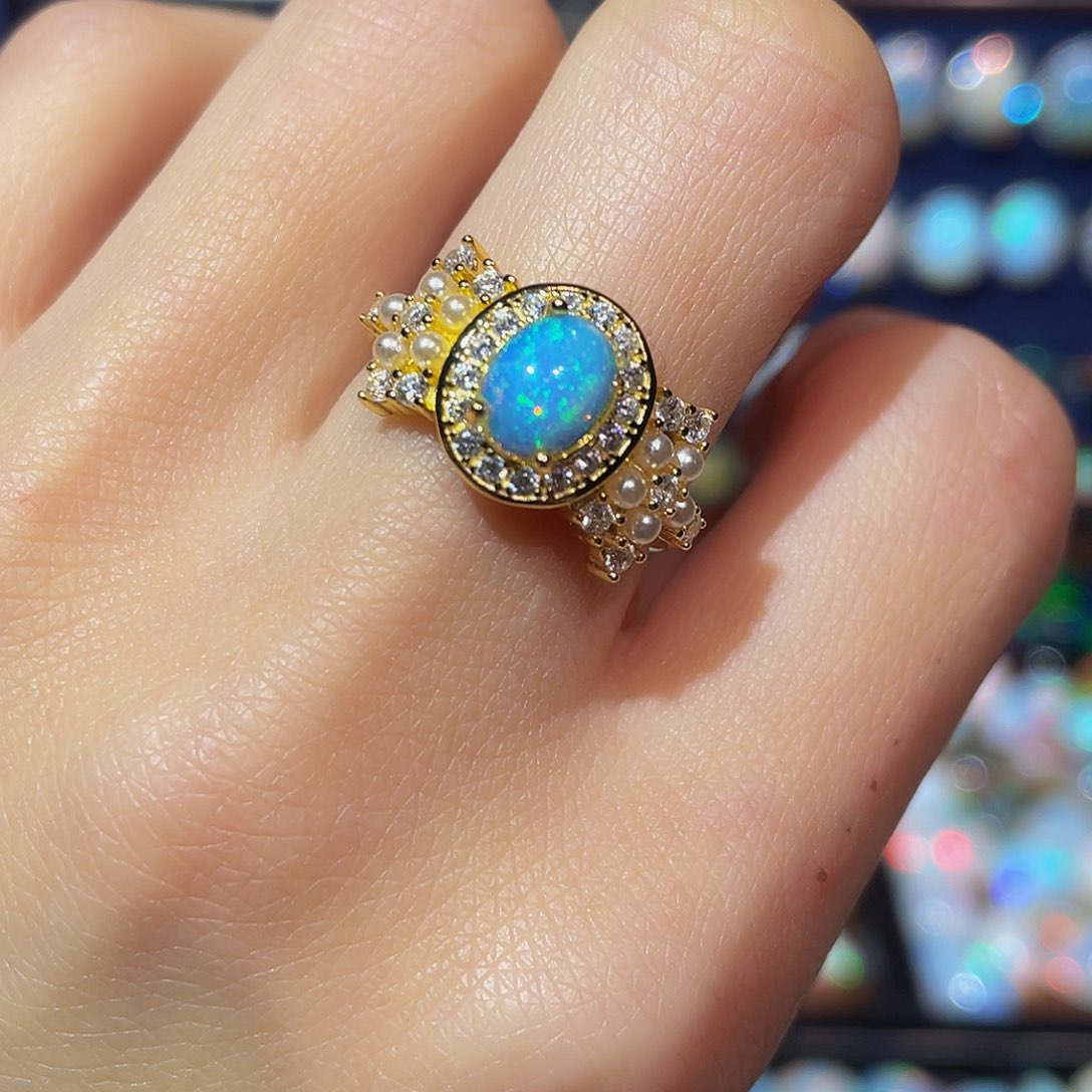 欧泊欧泊戒指银S925镶嵌手****6